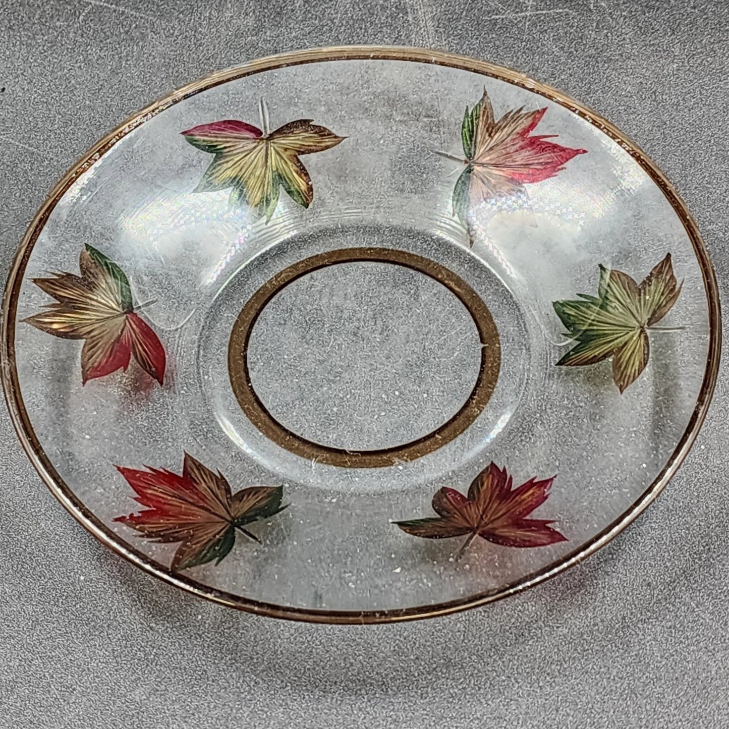 Yankee Candle Shade & Underplate Large Jar Brown Crackle Glass Autumn Leaves