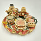 Popular Imports T1261 Mini Tea Set 1994 Christmas Wreath Polystone Resin