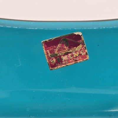 Ashtray Triangular Blue Cigar 10" Viking Bluenique 1960's Mid Century Modern
