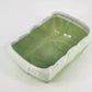 Majolica Rectangular Planter Green & Cream Embossed Leaf Design Two Tone 6.5"