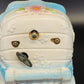 Ardco Japan Ceramic Baby Carriage Music Box Pink & Blue Nursery Decor 6" Works