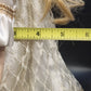 Treasures in Lace Porcelain Angel Doll Blonde White Gold Dress 17" Vintage