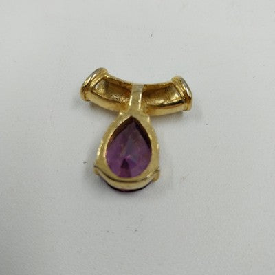 3 Pendants Charm Agate Goede Amethyst Precious Stone Gold Tone Teardrop No Chain