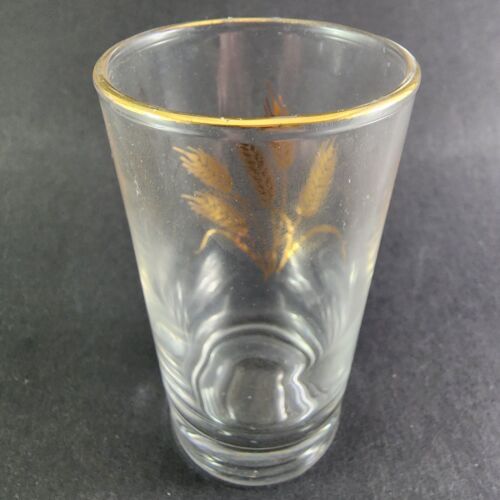 Set 4 Homer Laughlin Golden Wheat Tumblers 4 ounce Heavy Bottom Glasses 4" x 2"