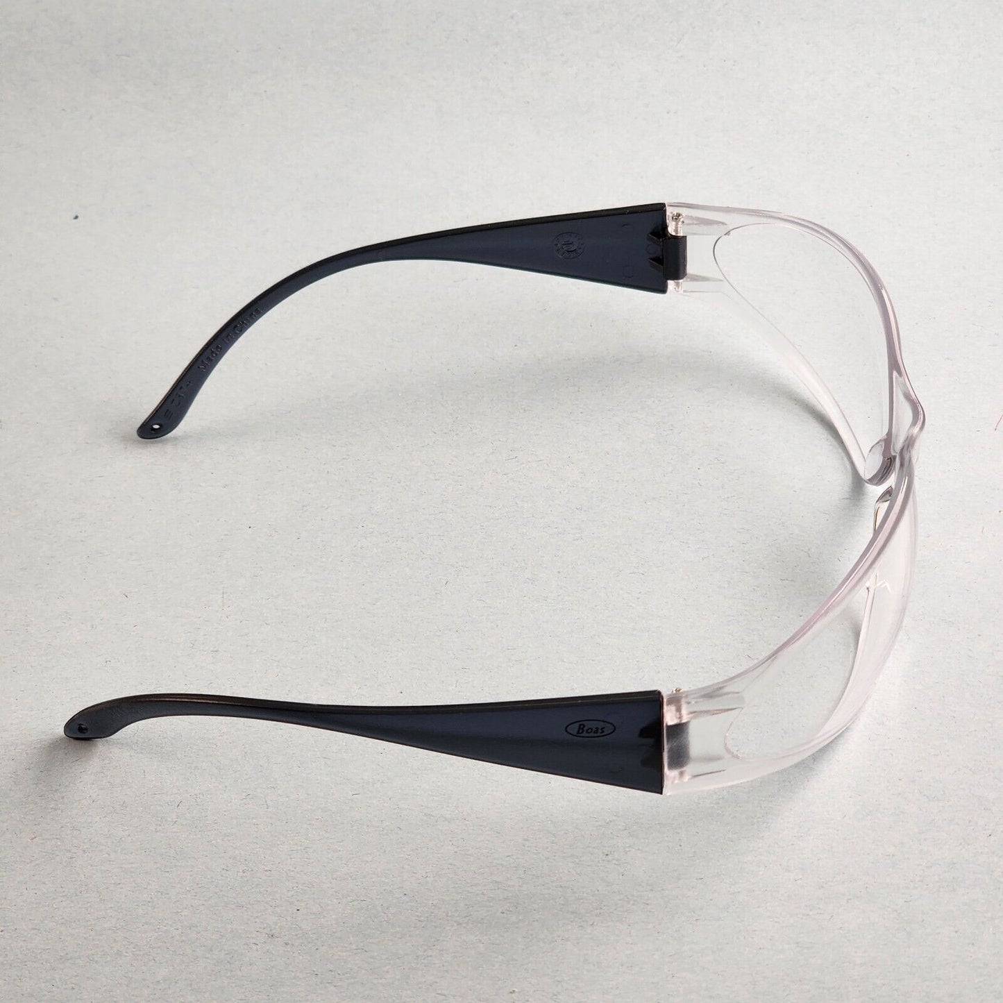 ERB Boas Safety Glasses Work Eye Protection Wraparound Lens High Impact Z87.1 (Smoke, Clear)