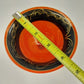 Lancaster Marguerite Orange Black Glass Pedestal Bowl Gold Gilt 1930s VTG
