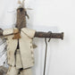 Handmade Wood Hunter Rustic Figure 7" Bow Leather Clothing Folk Art Primitive