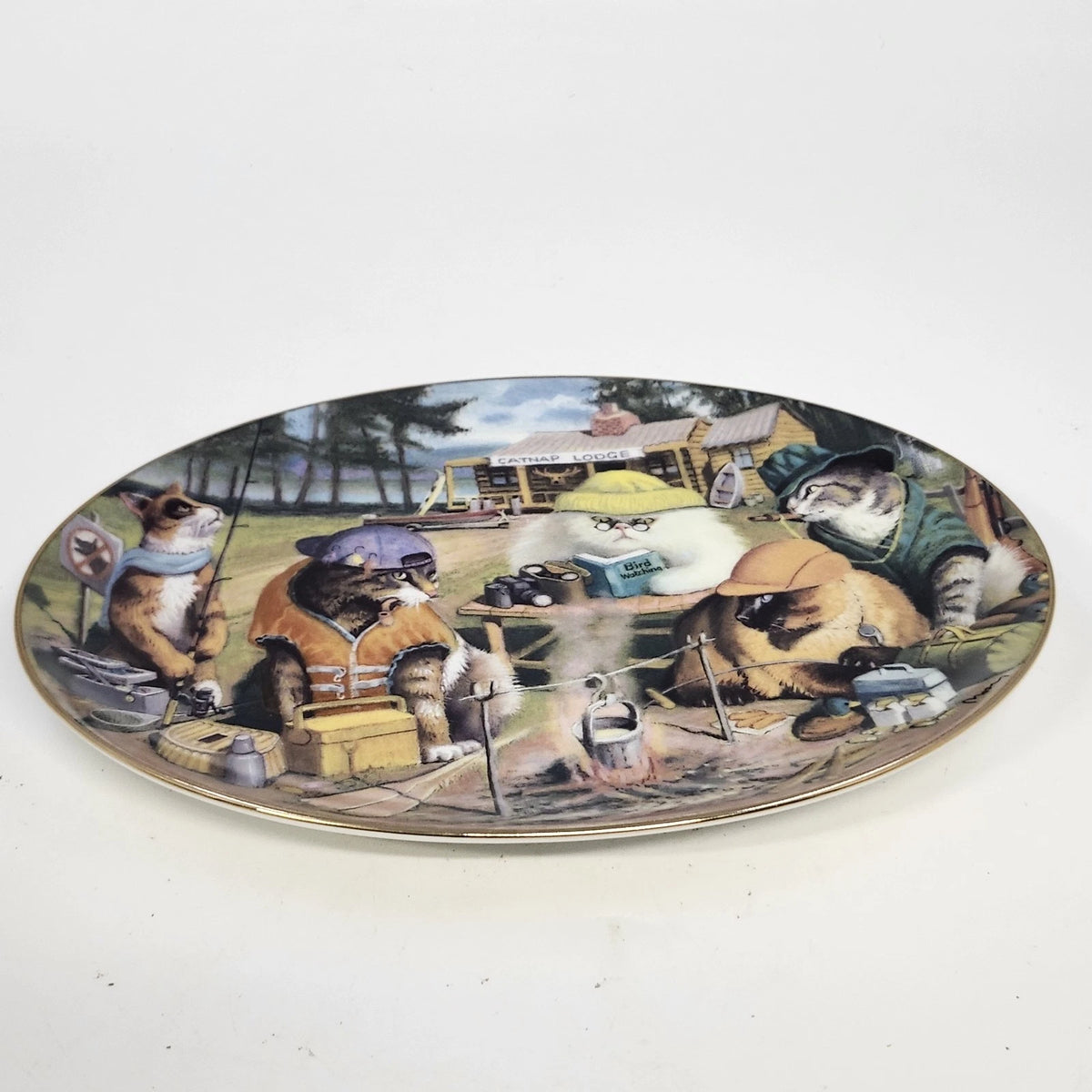 Franklin Mint Catnap Lodge Bryan Moon Fine Porcelain Plate Limited Edition COA
