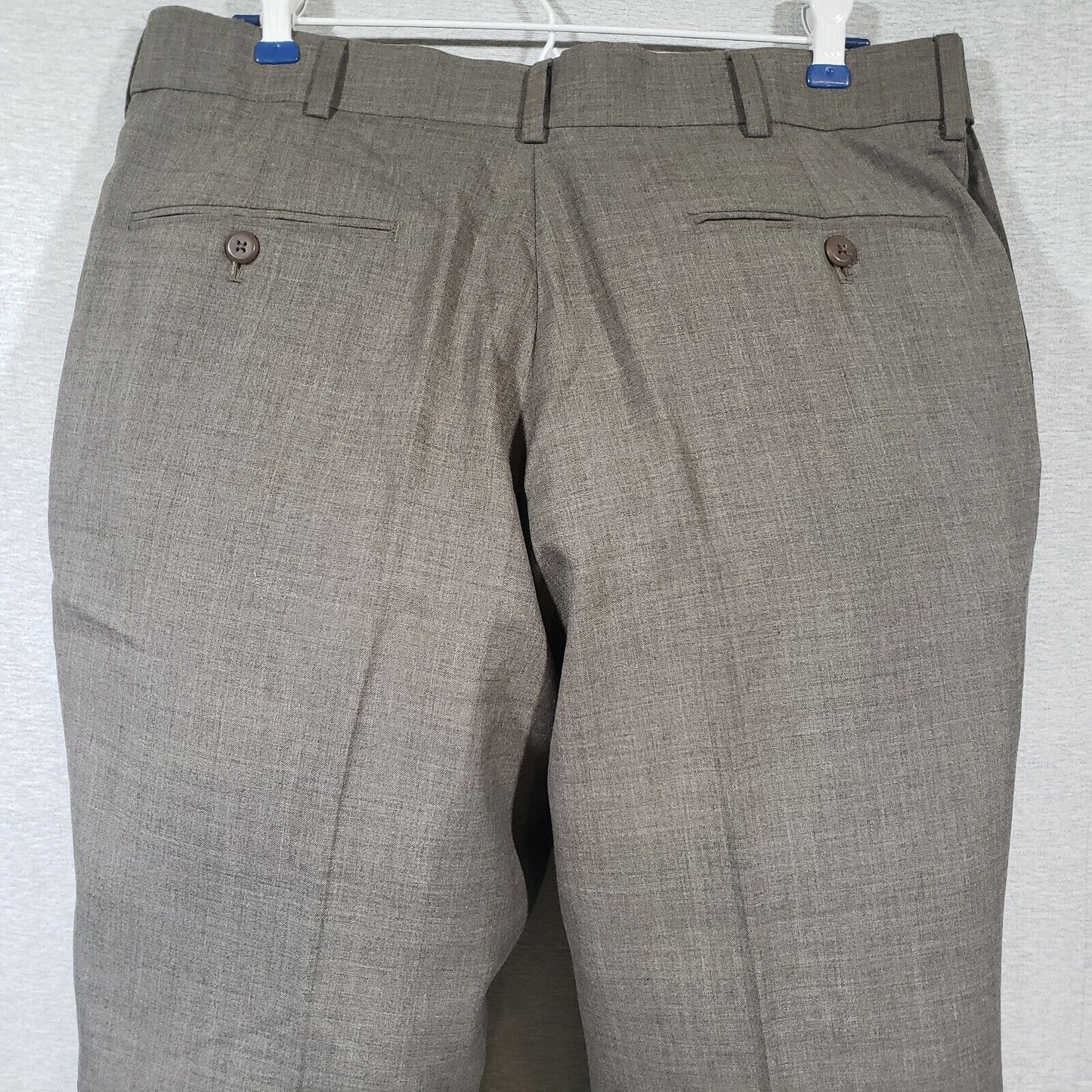 Stafford Dress Pants Slacks Men's Brown Flat Front Pockets Classic Fit 34x30 EUC