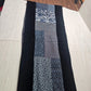 Blue Black Patchwork Table Runner 53" Reversible Luxury Black Velvet Boho Decor