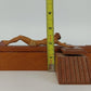 Hand Carved Catholic Sick Call Crucifix Holy Water Candles Wall Cross 2-Piece