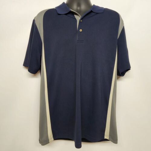 Grand Slam Blue Gray Men's Short Sleeve 3 Button Polo Shirt Size XL