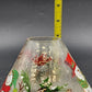 Yankee Candle Large Jar Shade Clear Crackle Glass Snowmen Cardinal Gold Trim