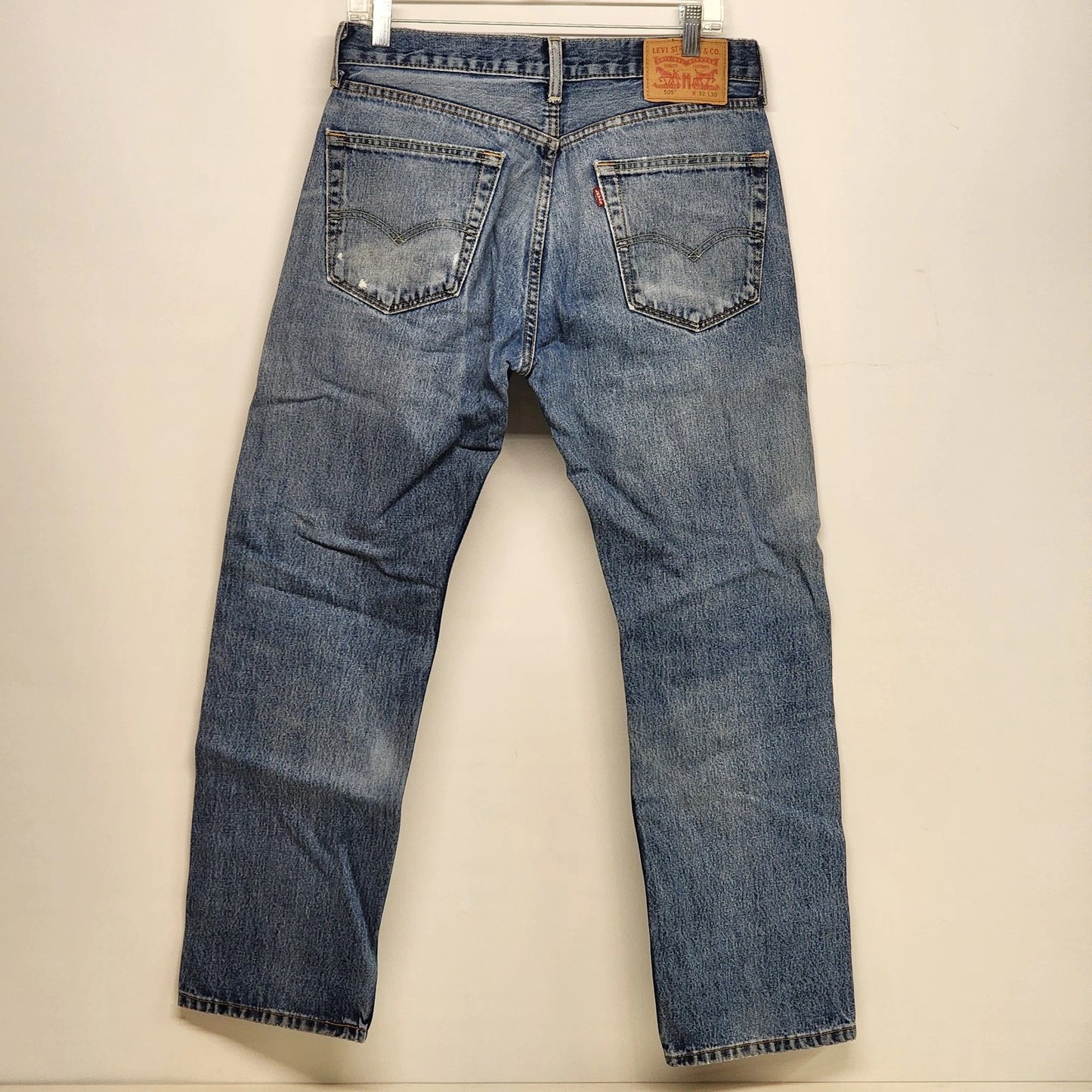 Levi’s 505 Men's 32x30 Straight Leg Jeans Blue Denim Regular Fit Distressed Vtg