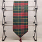 Green and Red Linen Table Runner With Gold Trim and Tassels Red Back Vintage