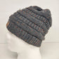 C C Cozy Confetti Beanie Dark Grey Knit Winter Hat Multi-Color Fleck One Size