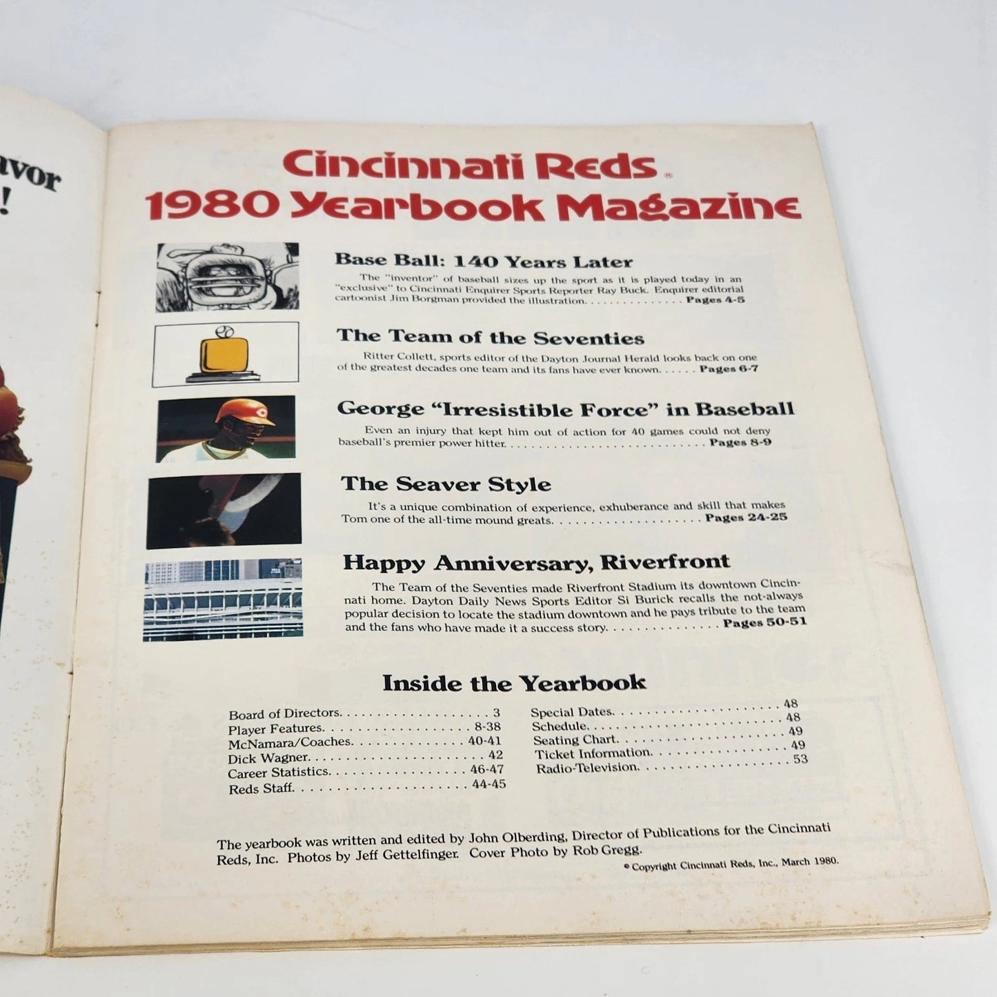 Cincinnati Reds 1980 Yearbook MLB Vintage Baseball Magazine Collectible