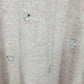 ELLE Women's XL Pink Metallic Knit Sweater Rhinestone Floral Crew Neck