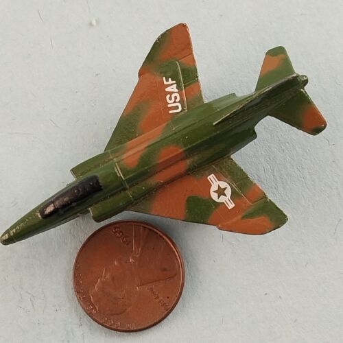 Tootsie Green Camo Toy Metal F-4 Phantom Fighter Jet Aircraft 2½"