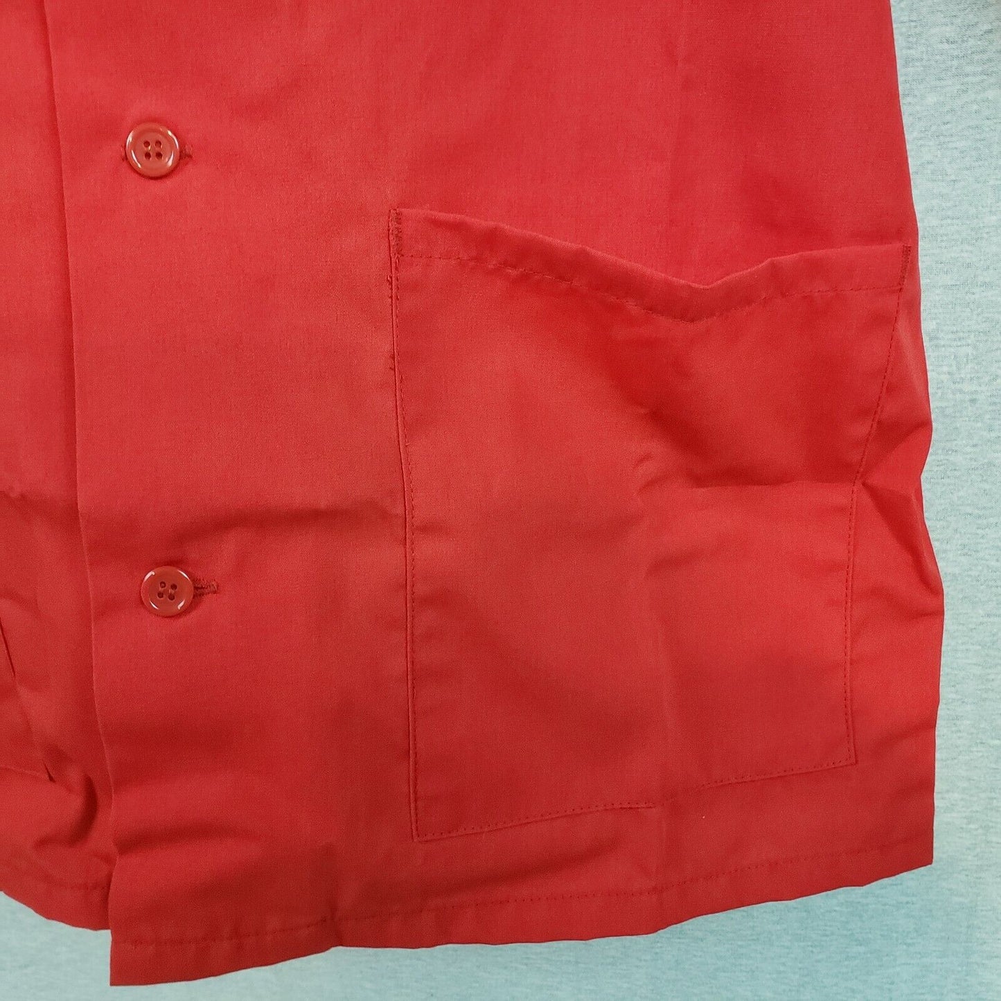Fame Fabrics K71 Red Unisex Server Smock Medium 2 Pocket Work Uniform