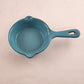 2 Fry Pan Miniature Enamel Cast Iron 3-3/4" Egg Sauce Skillet Vintage 1960s Blue