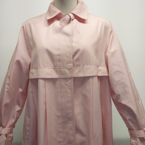 Allison Smith Pink Trench Coat with Pleats Buckle Sleeves And slash pockets Sz 8