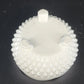 Vintage Indiana Milk Glass Diamond Point Candy Dish Footed Bowl