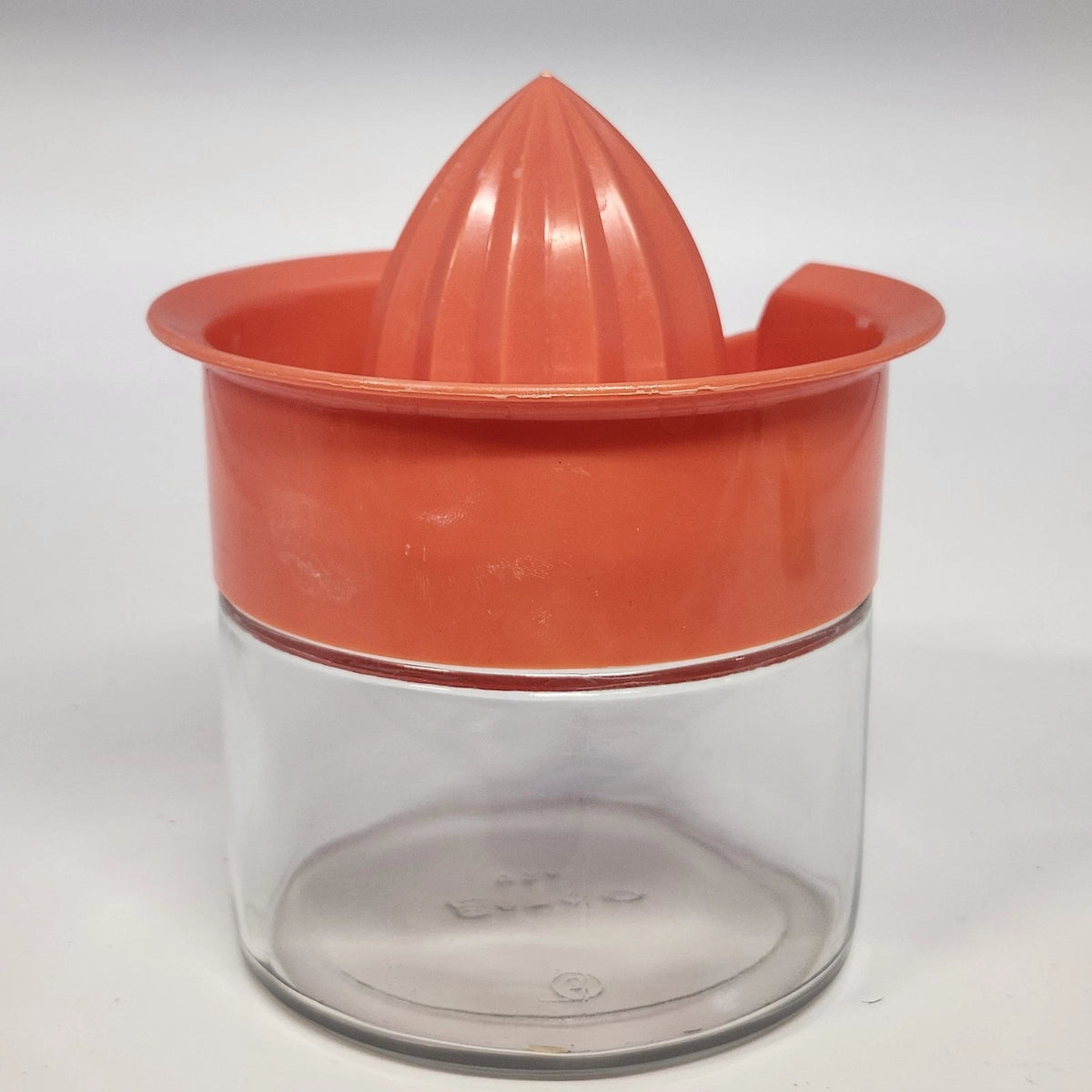 Gemco Citrus Juicer Orange Plastic Reamer Clear Glass Jar USA Manual Squeezer