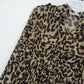 Xtaren Women's Leopard Print Sheer Pleated Mini Shirt Dress Long Sleeve Small