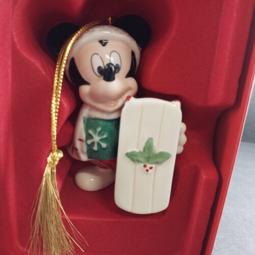 Lenox Christmas Ornament Mickey Mouse Let it Snow Porcelain New Boxed