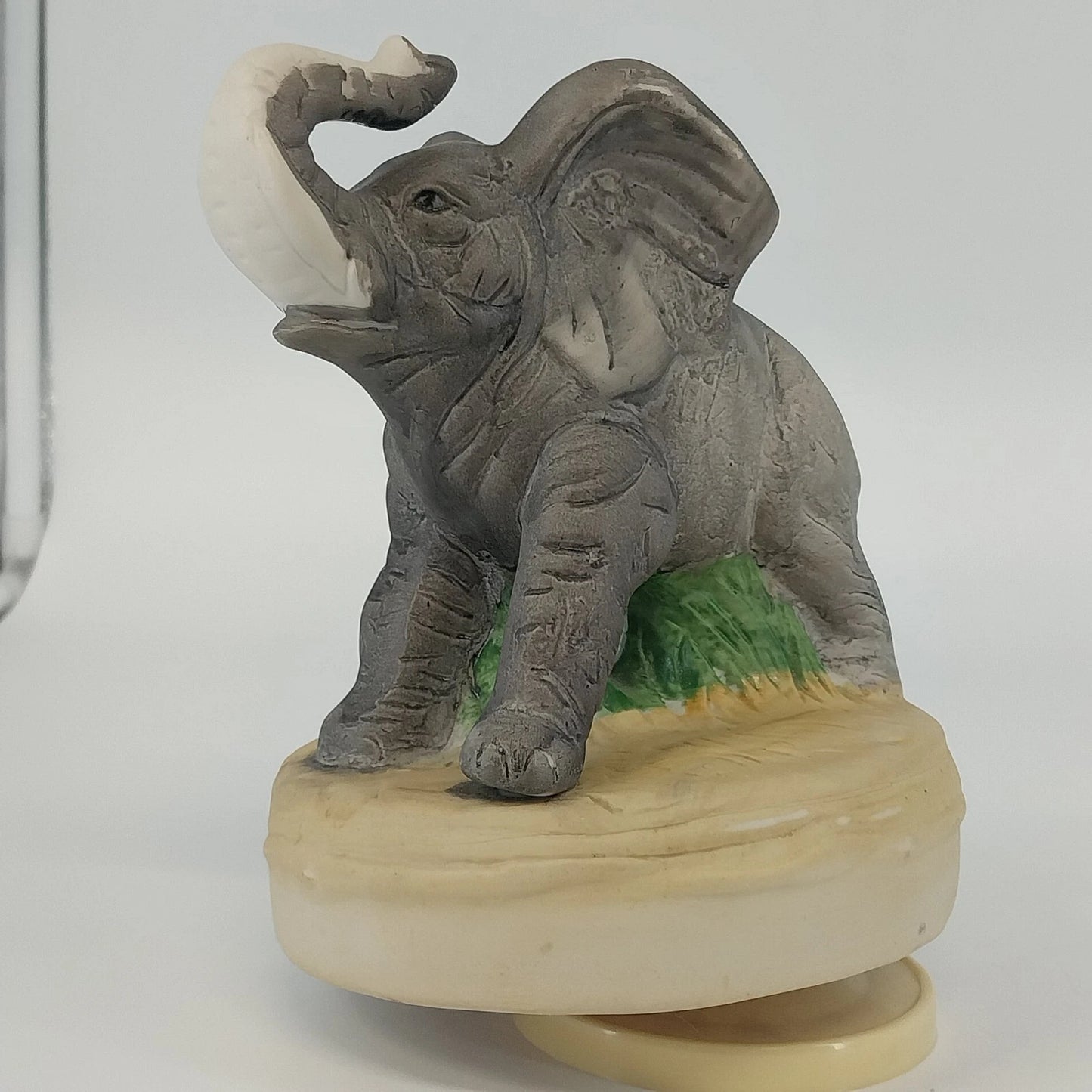 Prince Albert Products Elephant Music Box Born Free Gray Ceramic Figurine Vtg