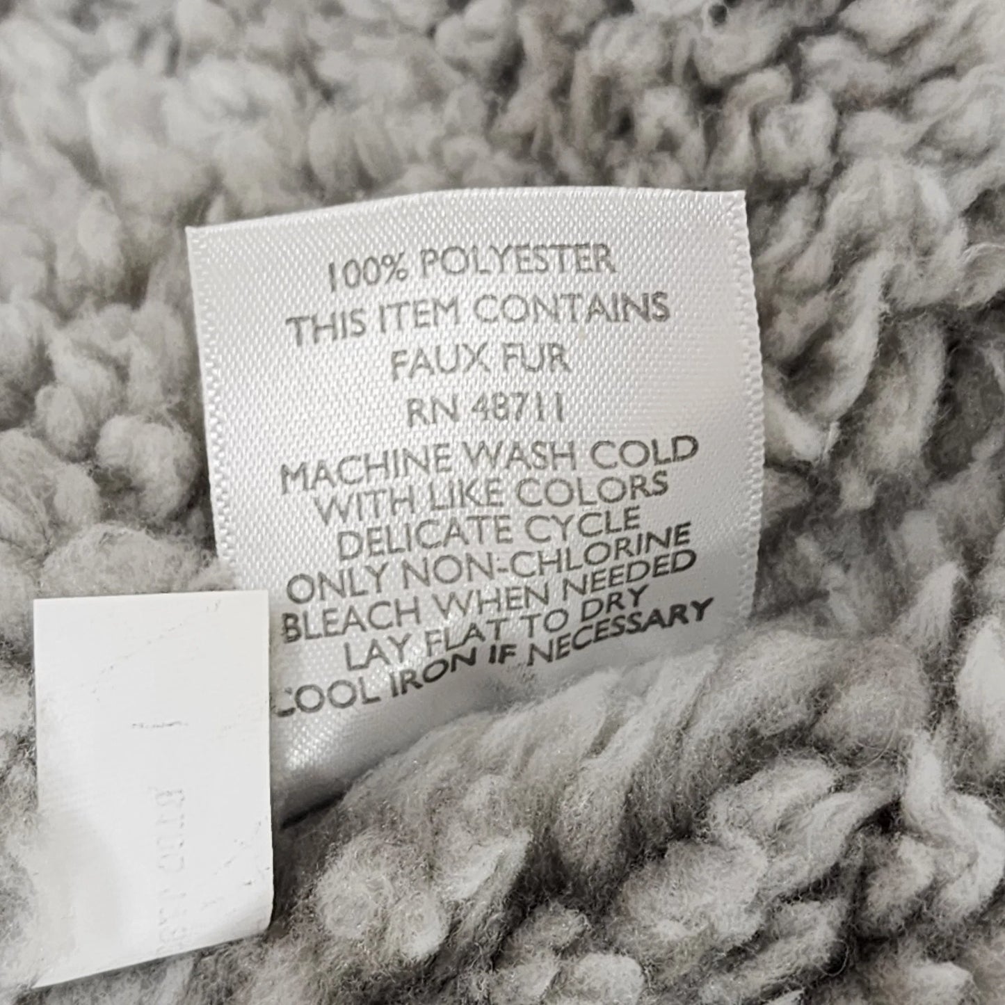 Sherpa Infinity Scarf Gray Plush Winter Neck Cowl 33"x8" Faux Fur Warm Loop Wrap