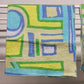 Set of 4 Dinner Napkins Cloth in Blue Green Abstract Geometric Pattern 16.5"long