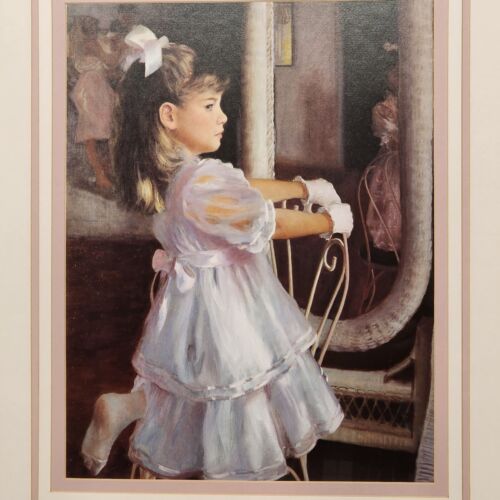 Young Girl Lithograph Vintage Print 407T by Allan R Banks Impressionism Painting