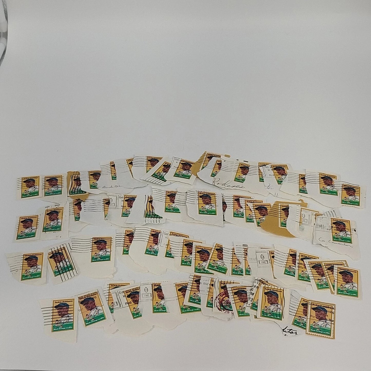 Jackie Robinson Black Heritage 20¢ Canceled US Postage Stamps Lot of 68 Vtg 1982