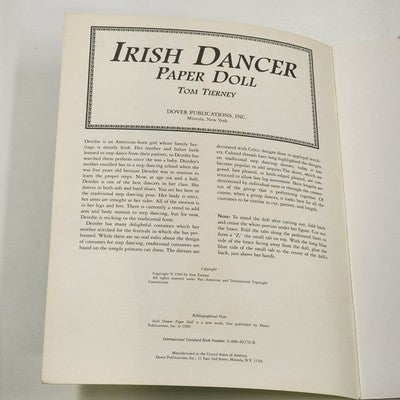 Dover's Paper Dolls Medieval Costumes & Books by Tom Tierney Irish Dancer