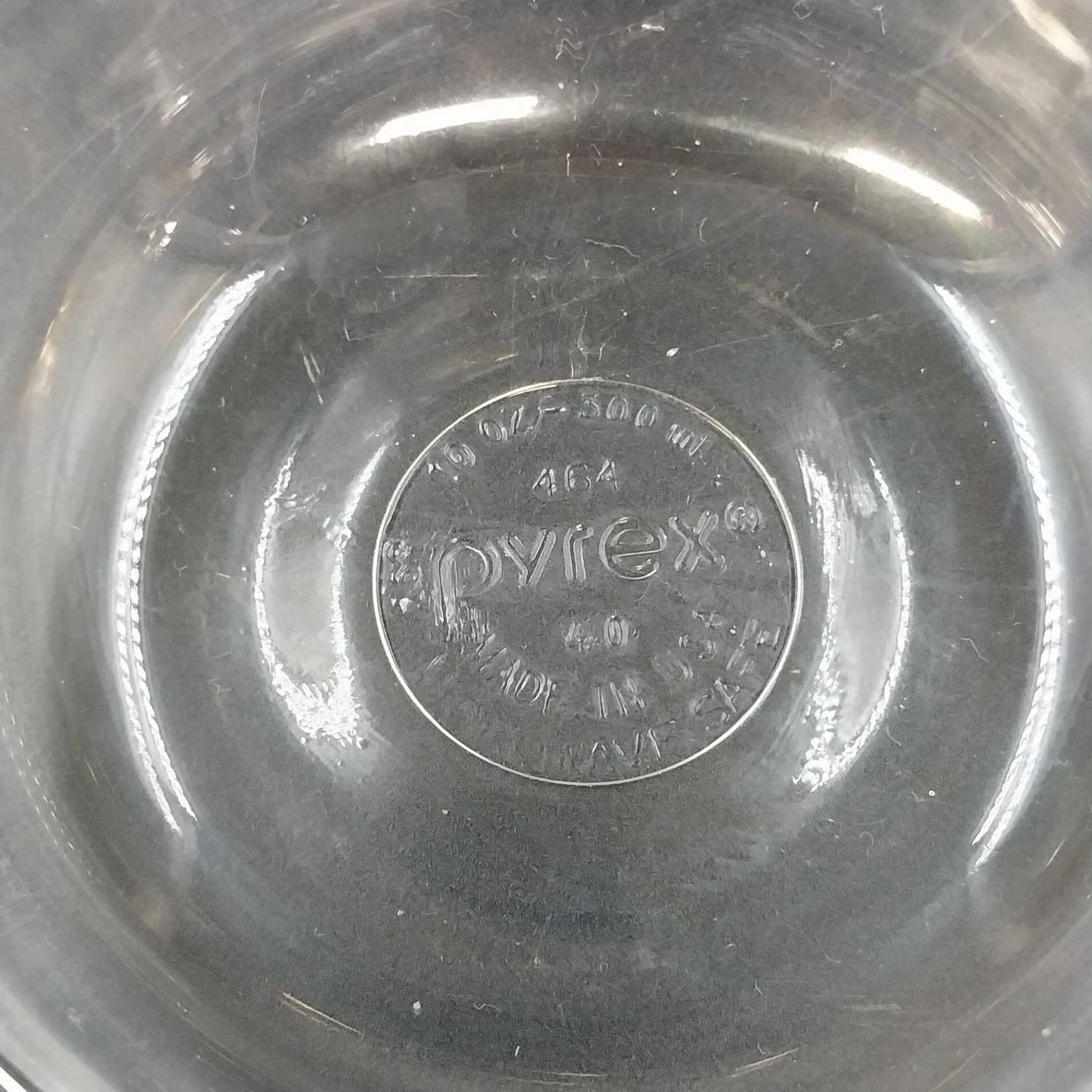 Pyrex 464 Clear Glass Custard Baking Bowls 4 Pcs Scalloped 3 Ring 10 oz USA Vtg