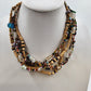 Lot of 3 Necklaces Mixed Beads & Chain Pendant Multistrand Shells & Rhinestone