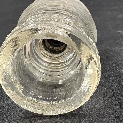 Pyrex MC Clear Glass Electrical Insulator 2.5"x4" Reg US Pat USA