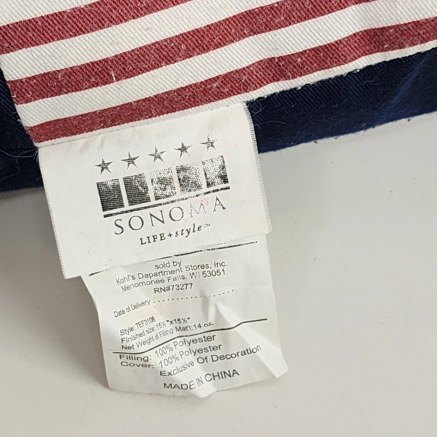 Sonoma Patriotic Santa Uncle Sam Puppies Quilt Block Pillow 15.5" Red White Blue