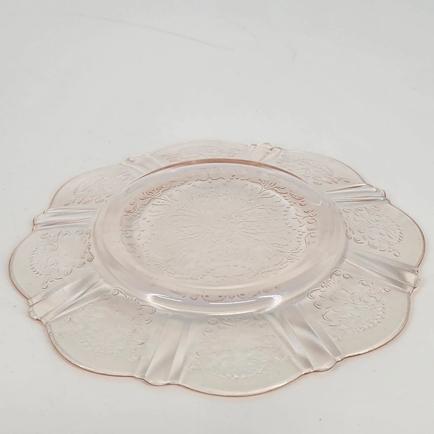 Vintage American Sweetheart Pink Depression Glass Bread Plates Set