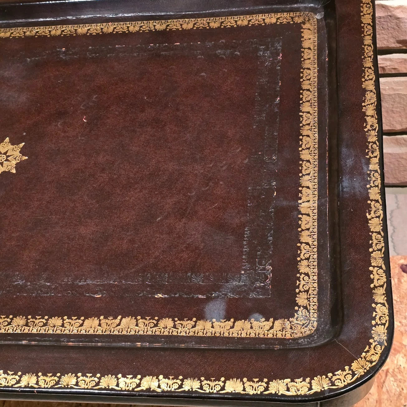 Maitland Smith Leather Tray Top Coffee Table Faux Bamboo 32x22 Philippines