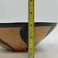 Hand Carved Wooden Bowl 9.25" African Zebra Animal Print Black Tan Varnished Vtg