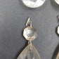 11 Almond Teardrop Crystal 2" Prisms w Octagon Faceted Beads Vintage Lamp Parts