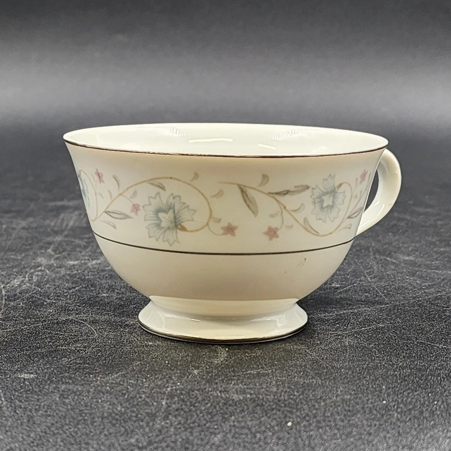 4 English Garden Footed Cups Coffee Tea Fine China of Japan 1221 3.5"d x 2.5"h