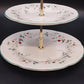 Pfaltzgraff Winterberry Pattern Two Tier Serving Tray 10.5" Stoneware USA