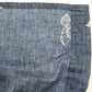 Navy Blue Shower Curtain with Cream Ruffled Tiers White Leaves 72" x 68"