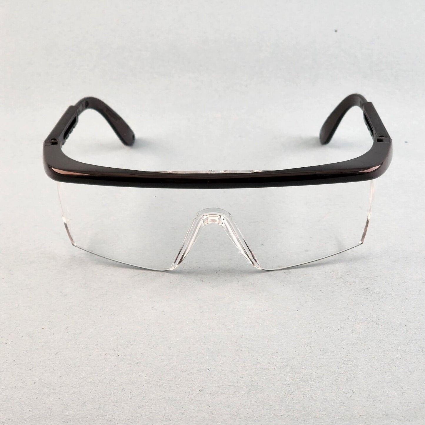 ERB Sting Ray Safety Glasses Half Frame Telescoping Temples UV Protection Z87.1+ (Black, Clear & Untreated)