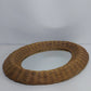 Vintage Wicker Rattan Oval Wall Mirror Boho Coastal Decor 26x21