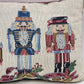 Christmas Nutcracker Soldiers Throw Pillow Tapestry Red Decor 15" x 11" Vtg USA